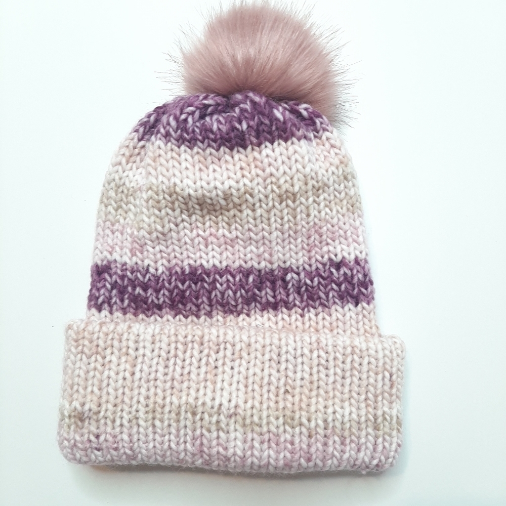 Ladies warm double knit winter hat